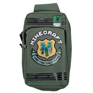 Minecraft Themed Green Sling Bag W/ Logo